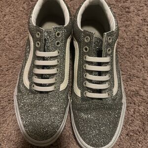 Vans Silver Glitter Low Top Sneakers